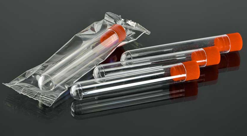 Пробірка Sam-Plast, 16x100, 10мл, з пробкою, круглодонна, стерильна